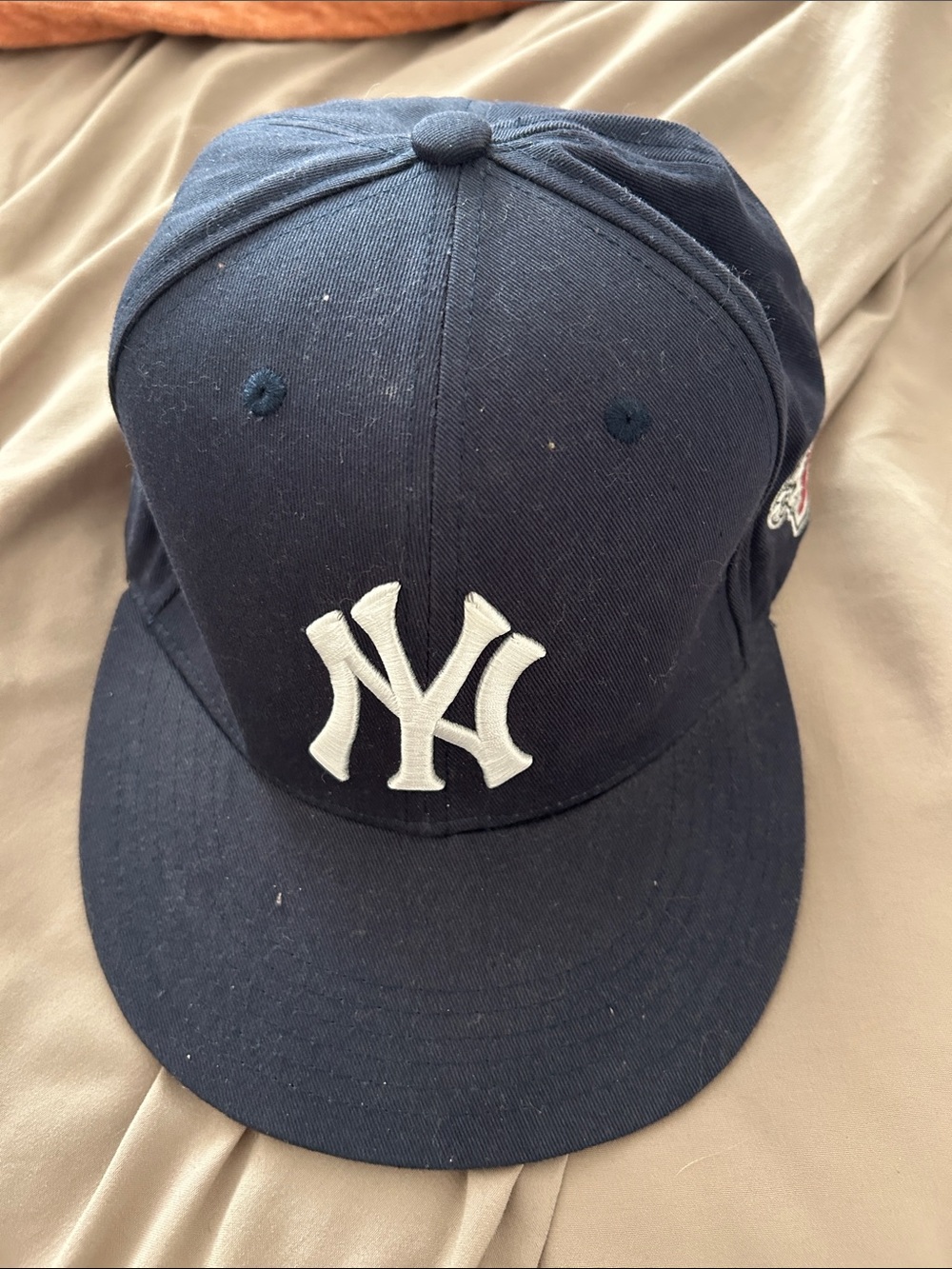 Navy Blue Snapback Baseball Cap with White NY Logo + Fordham University Logo